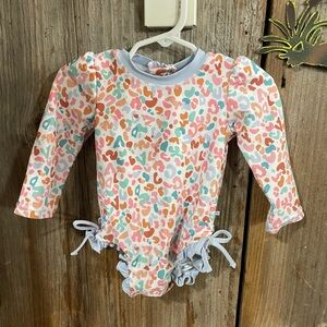 Caden Lane Pastel Swim One-Piece with Ruffle Trim